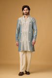 Misty Blue Floral Embroidered Kurta Set
