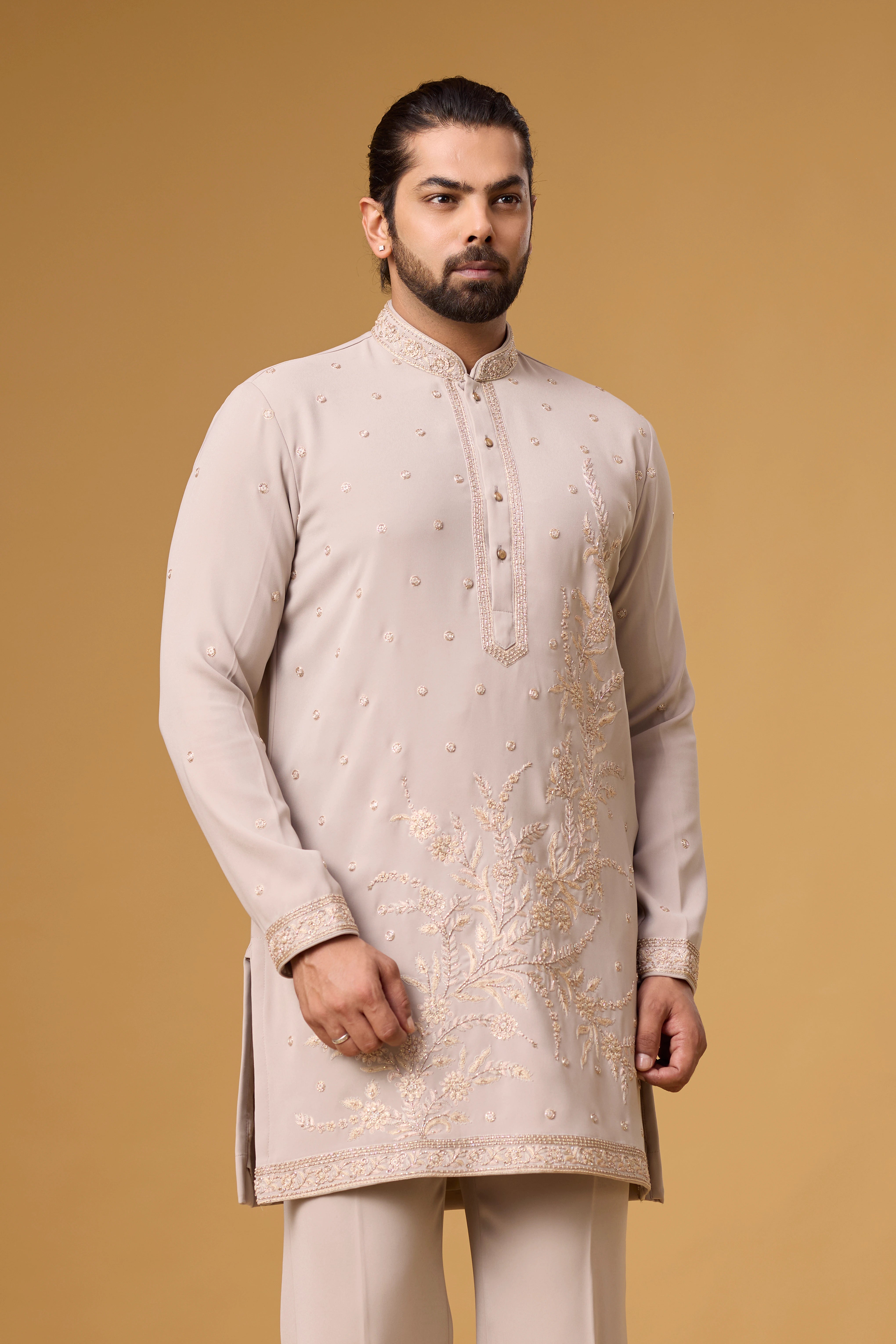 Ivory Botanical Embroidered Kurta Set