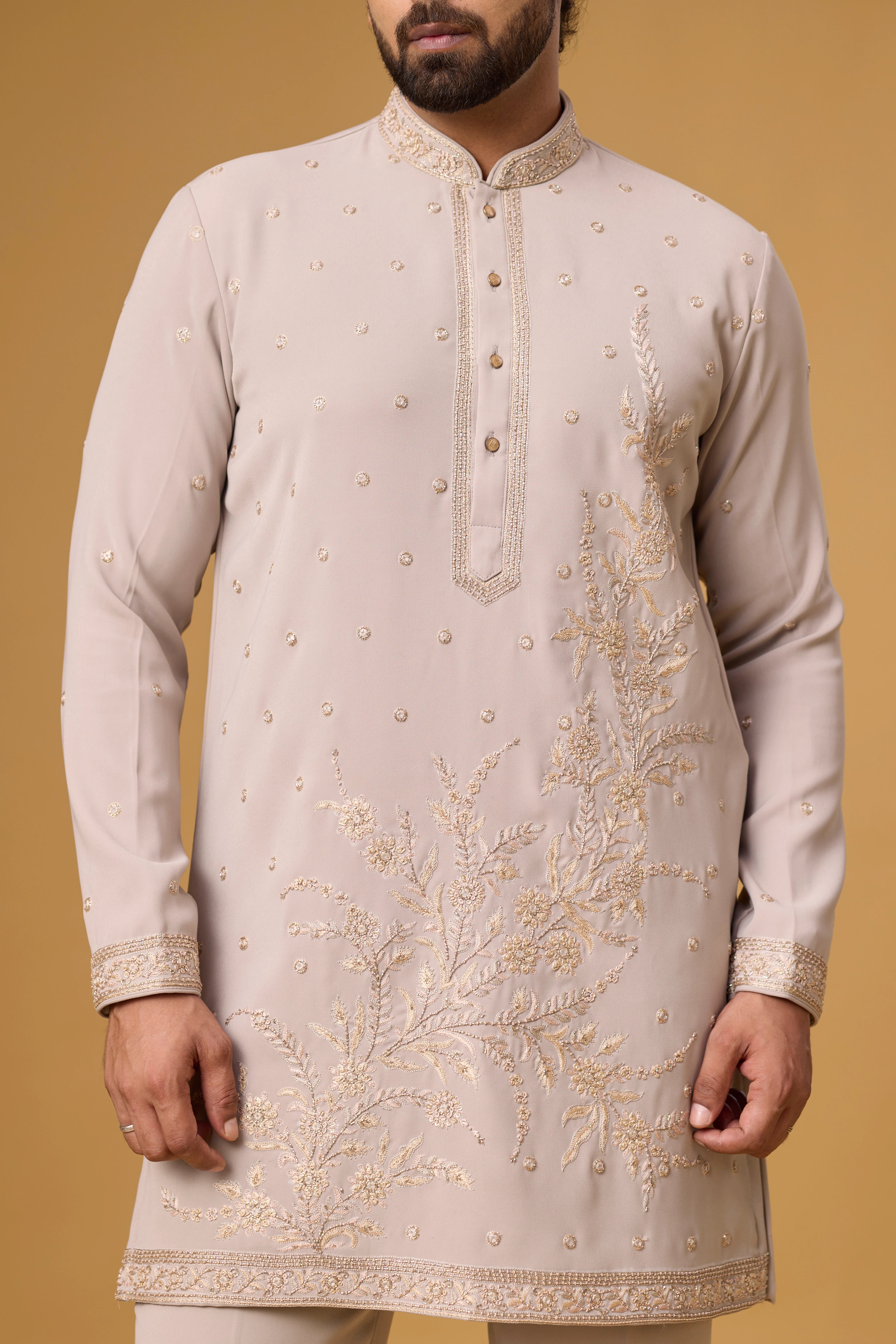 Ivory Botanical Embroidered Kurta Set