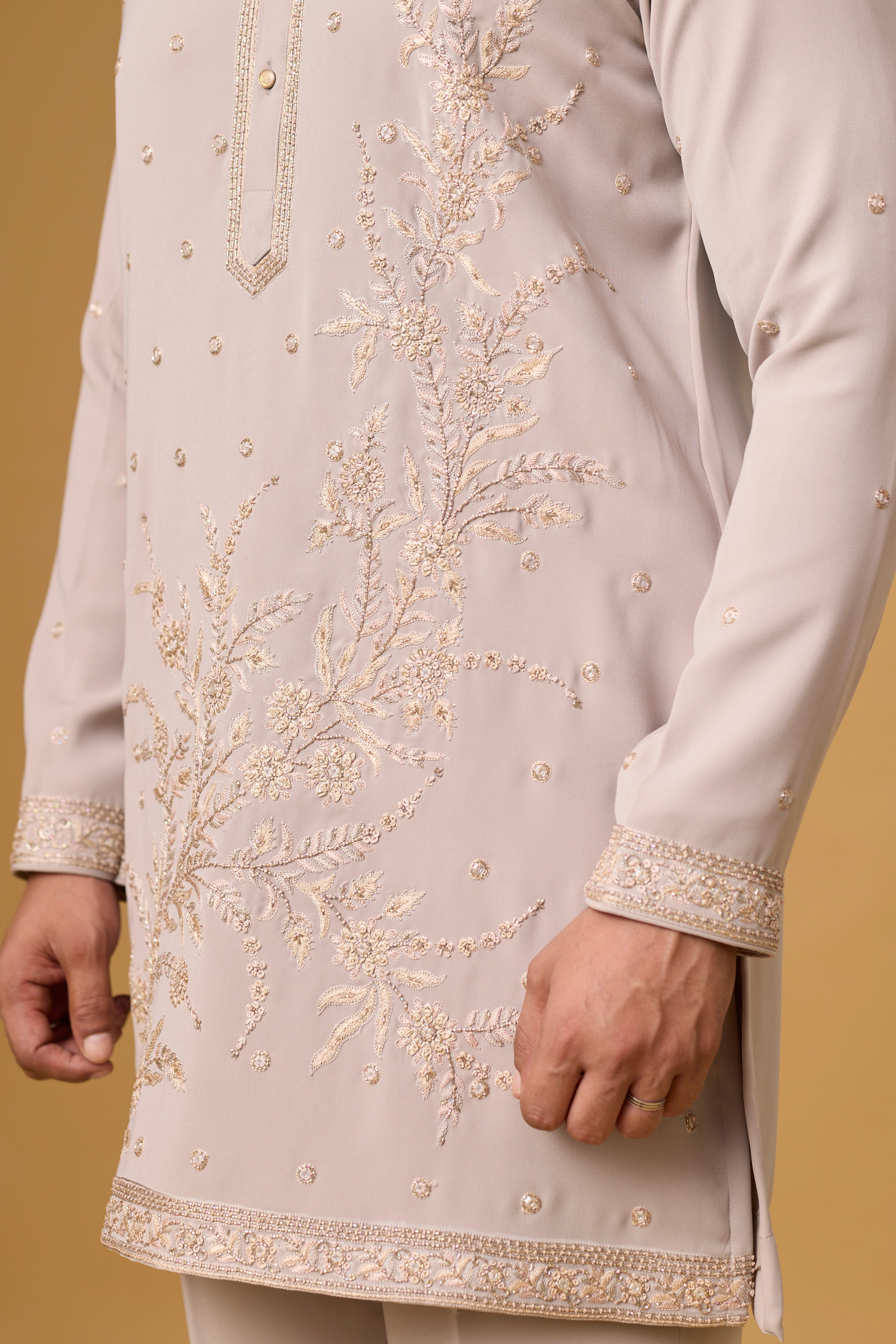 Ivory Botanical Embroidered Kurta Set