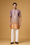 Regal Plum Paisley Embroidered Kurta Set