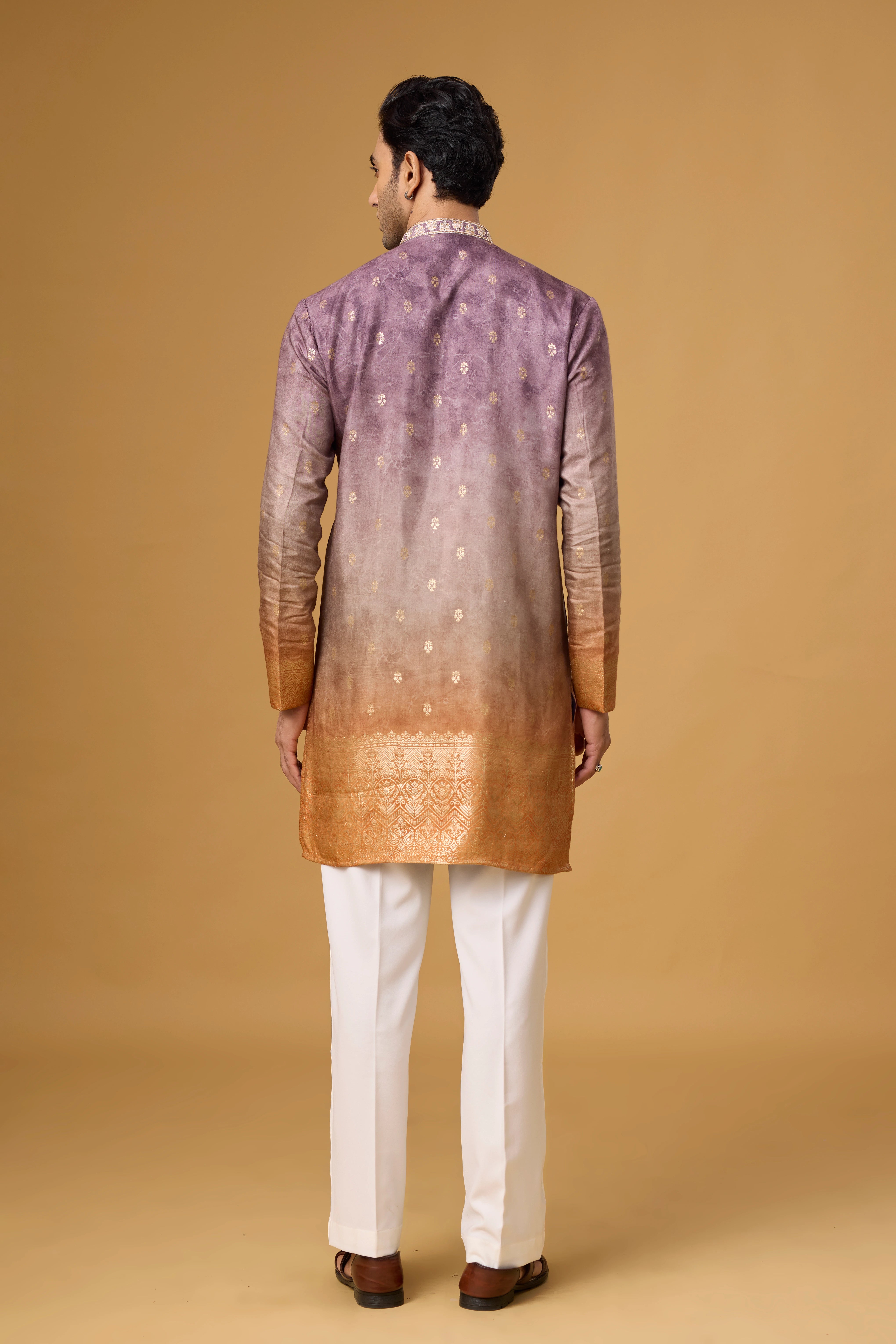 Regal Plum Paisley Embroidered Kurta Set