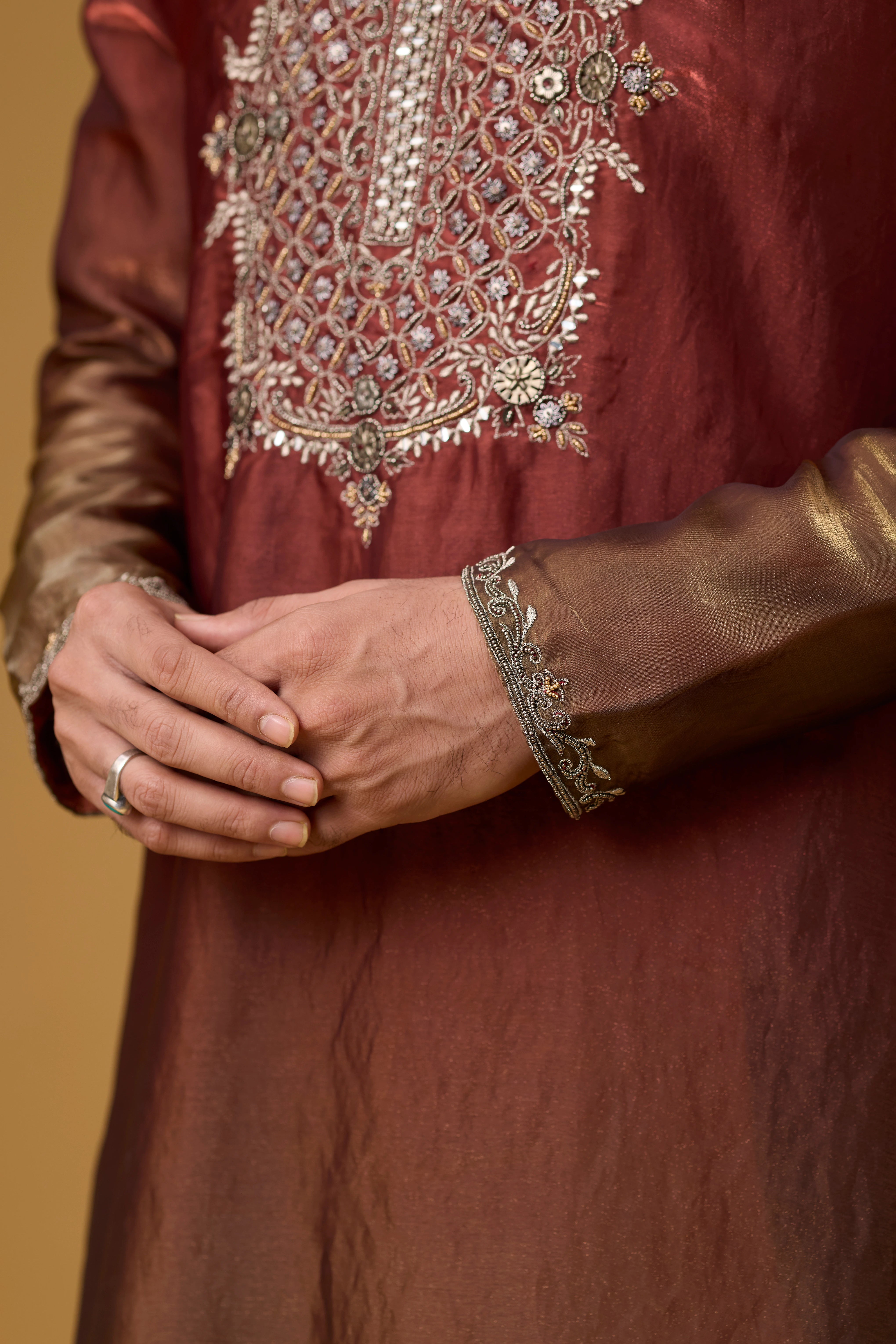 Regal Burgundy Heritage Embroidered Kurta Set