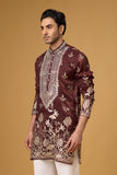 Royal Burgundy Gardenia Embroidered Kurta Set