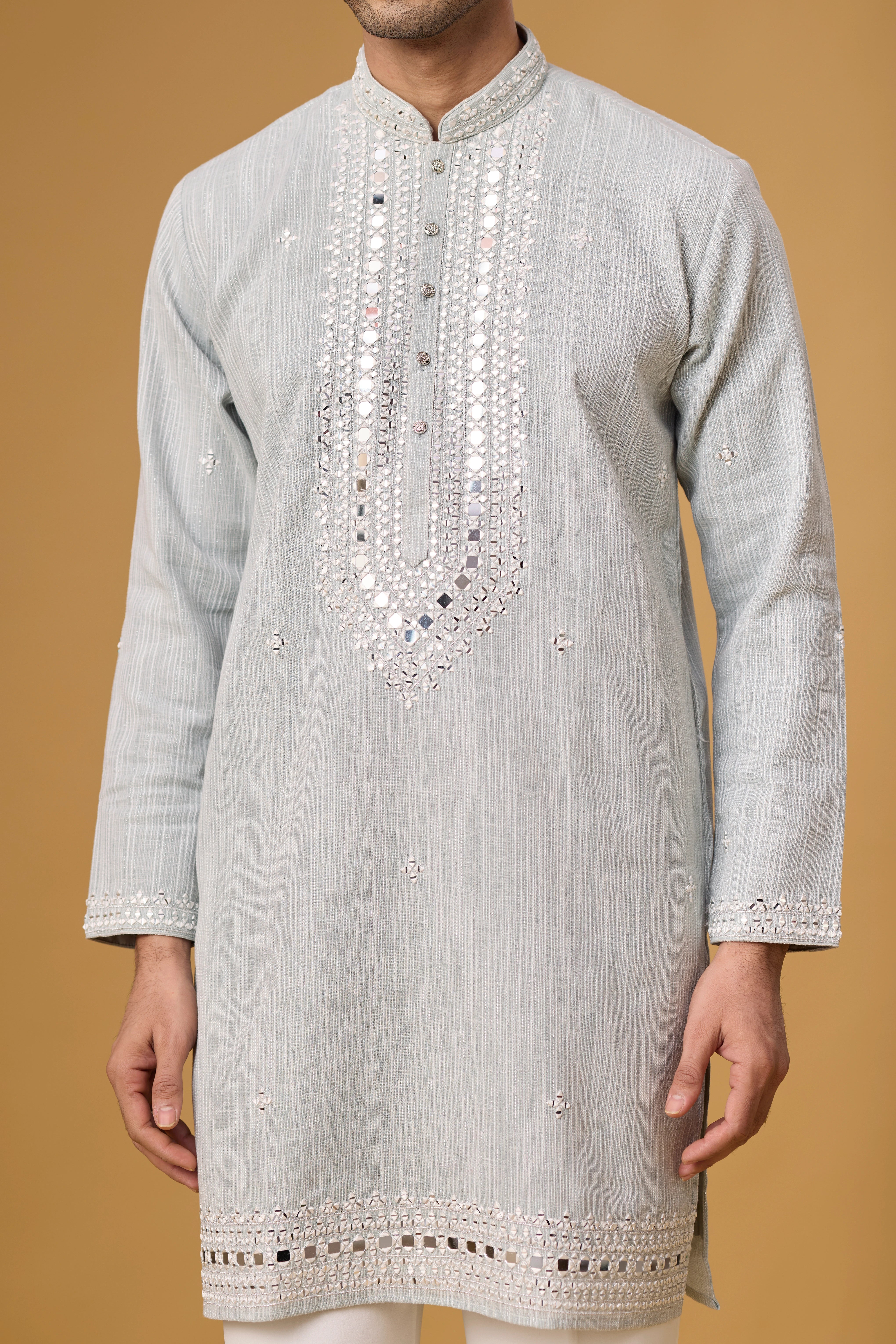 Silver Mist Embroidered Kurta Set