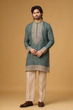 Formal Ethnic Kurta for Men – Woven Texture Embroidered Set | Mahavir NX