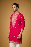 Ruby Magenta Heritage Embroidered Kurta Set
