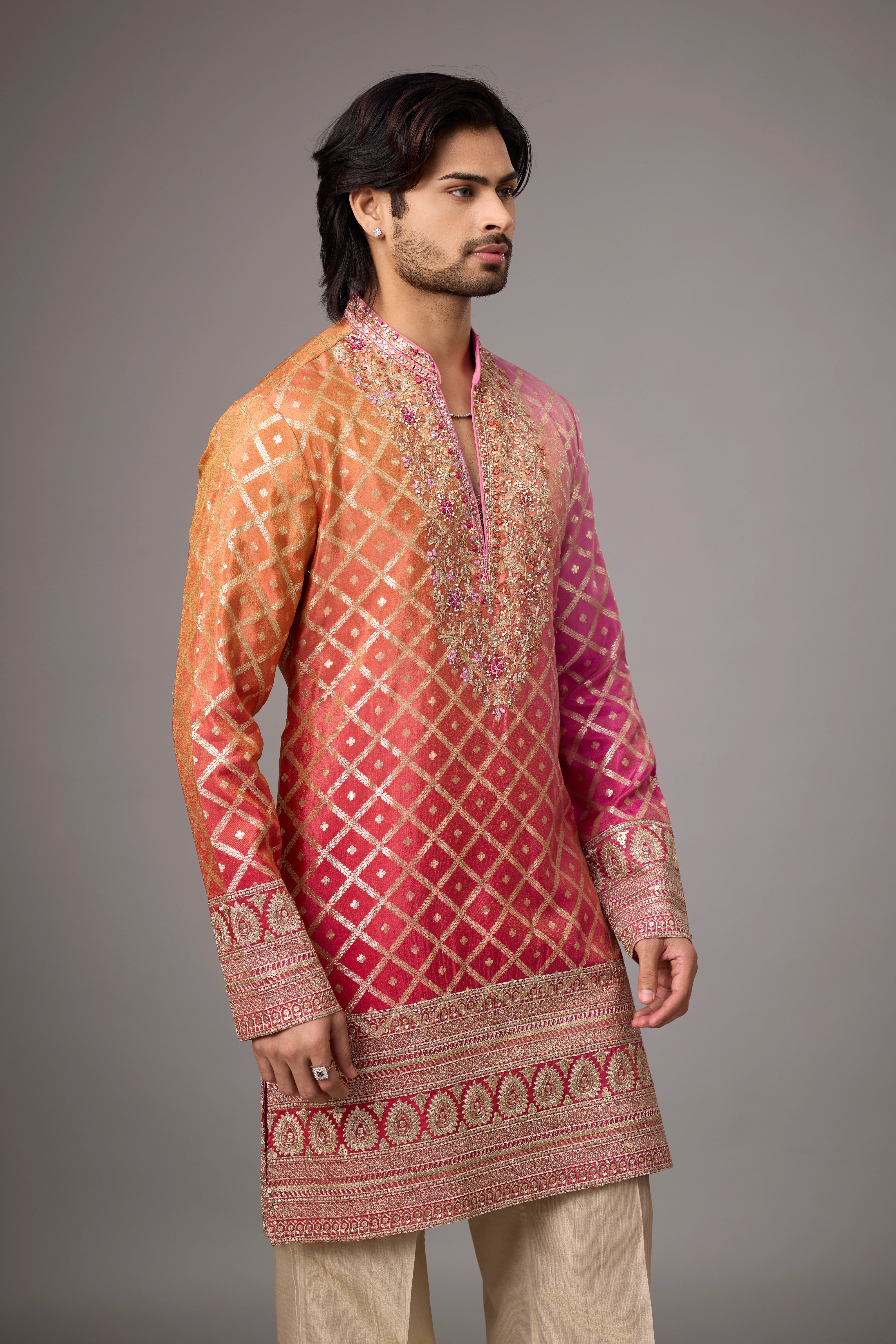 Buy Designer Kurta for Men Online India – Diamond Weave | Mahavir NX