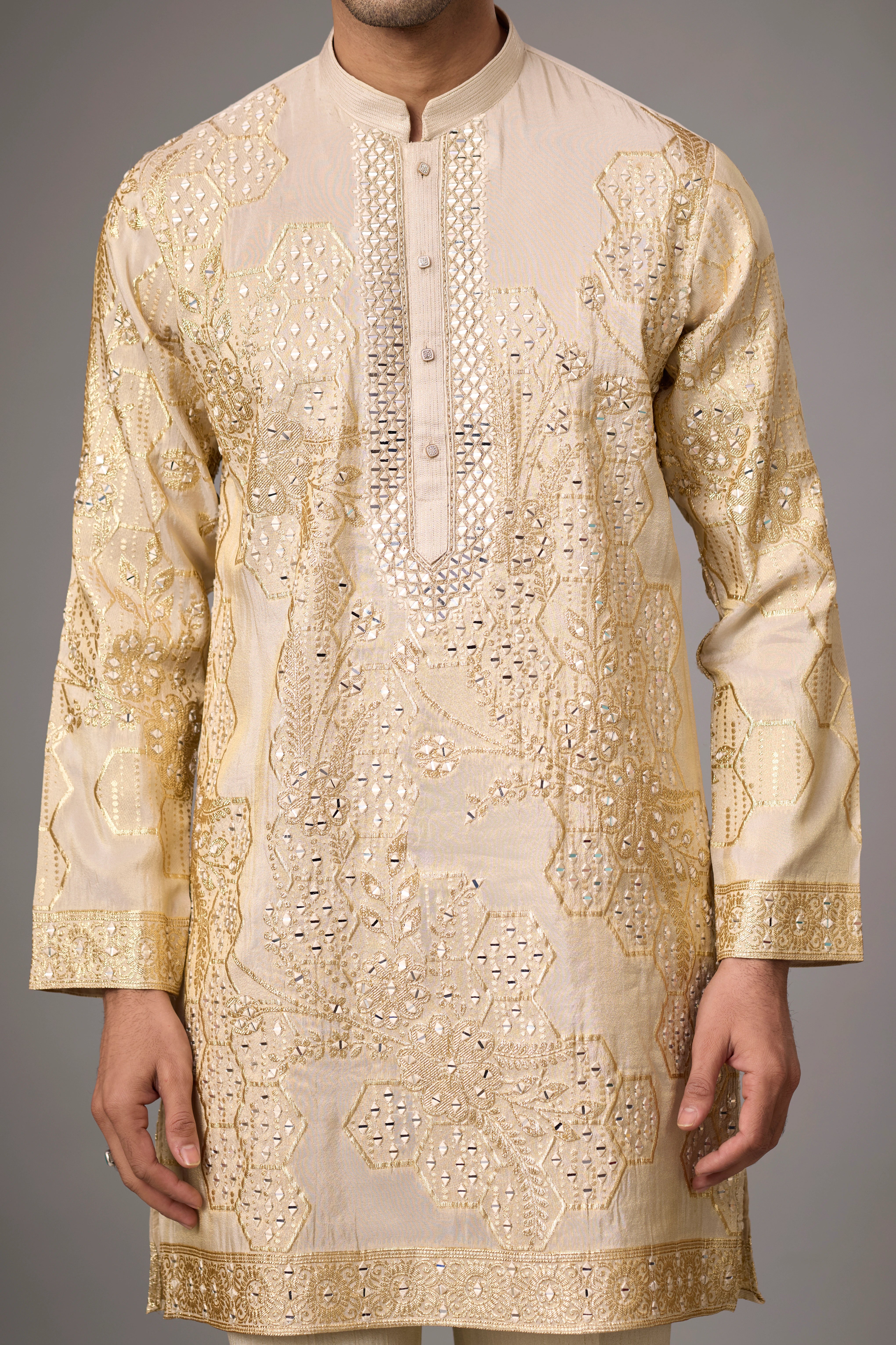 Ivory Gold Heritage Embroidered Kurta Set