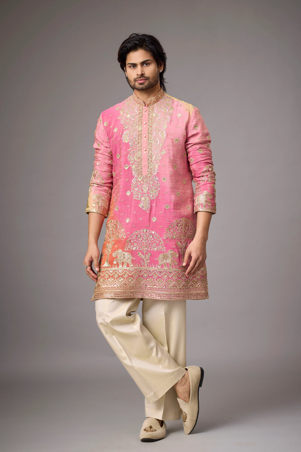 Heritage Scenic Border Kurta Set – Festive & Wedding Ethnic Wear | Mahavir NX