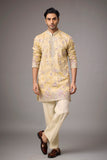 Champagne Gold Floral Embroidered Kurta Set