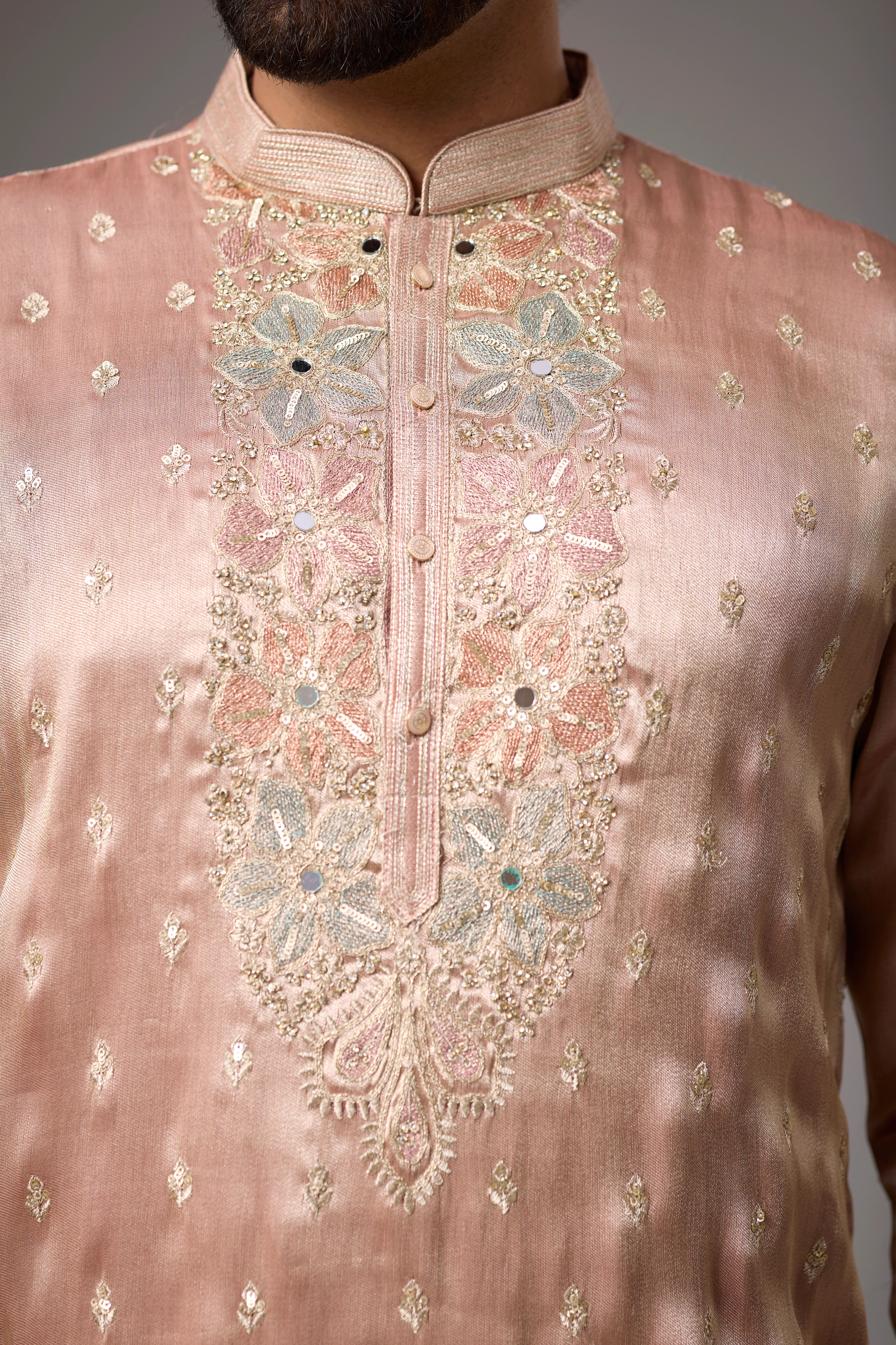Blush Rose Intricate Embroidered Kurta