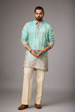Aqua Mint Heritage Embroidered Kurta Set