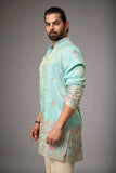 Aqua Mint Heritage Embroidered Kurta Set