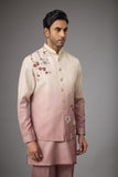 Blush Pearl Floral Embroidered Jacket Kurta Set