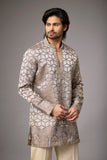 Champagne Geometric Heritage Embroidered Kurta Set
