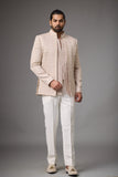 Ivory Chevron Embroidered Indo-Western Set