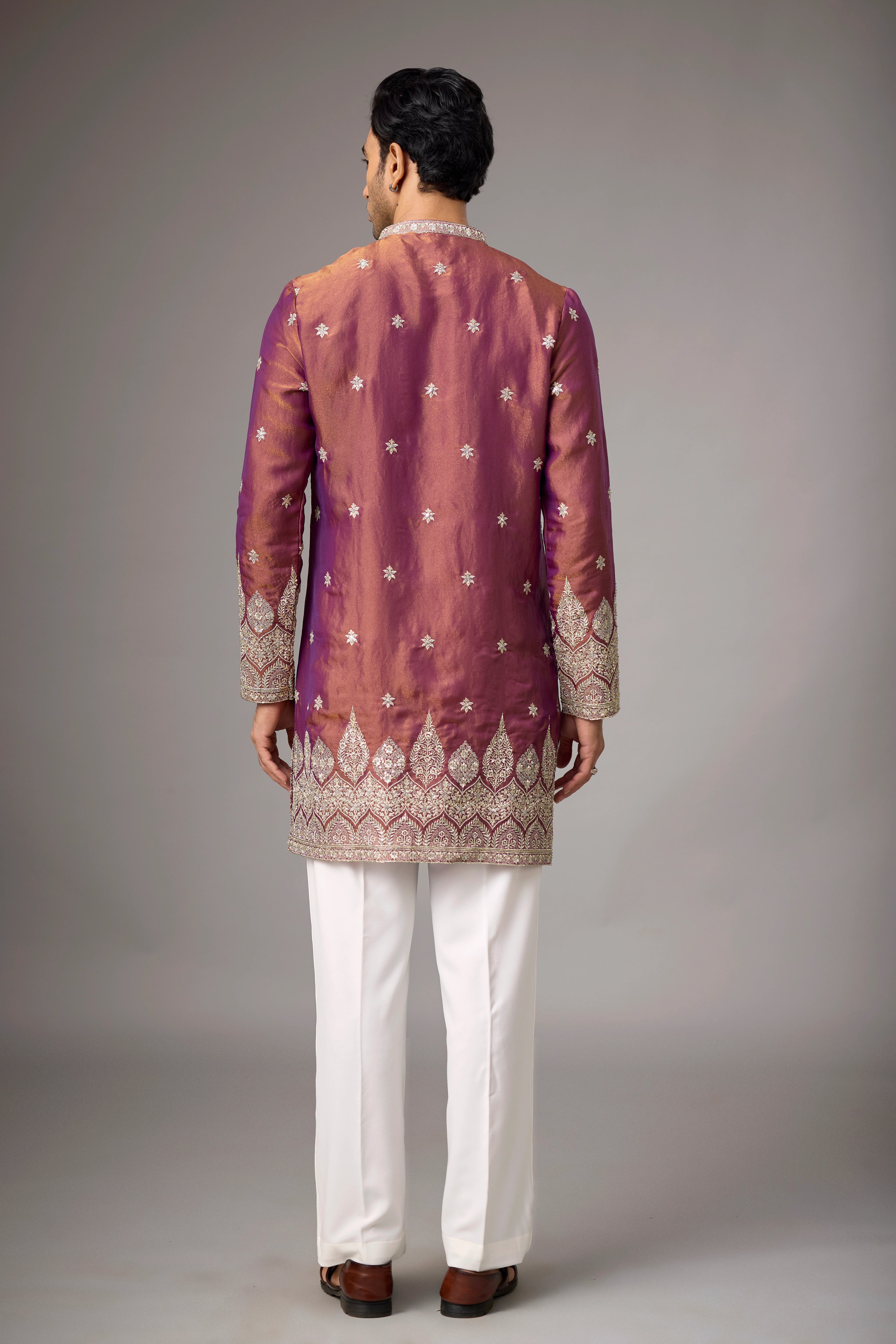 Maroon Royale Embroidered Kurta with Stole