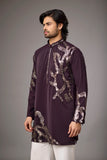 Deep Plum Contemporary Embroidered Kurta Set