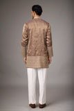 Royal Mocha Gold Embroidered Kurta Set