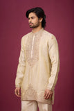 Champagne Gold Heritage Embroidered Kurta Set