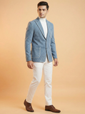 Light Blue Designer Blazer for Men