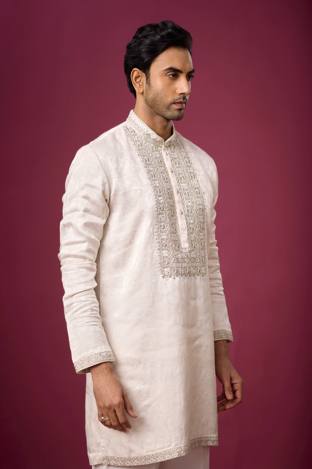 Buy Luxury Ivory Kurta Set for Men Online India | Mahavir NX