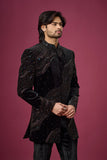 Midnight Noir Wave Embroidered Indo-Western Set
