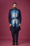 Midnight Sapphire Peacock Embellished Indo-Western Ensemble