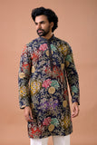 Elite Festive Floral Kurta with Tailored Straight Pants