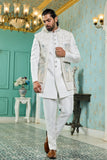 Designer indo-western kurta - Ivory Pastel Handwork Indo-Western
