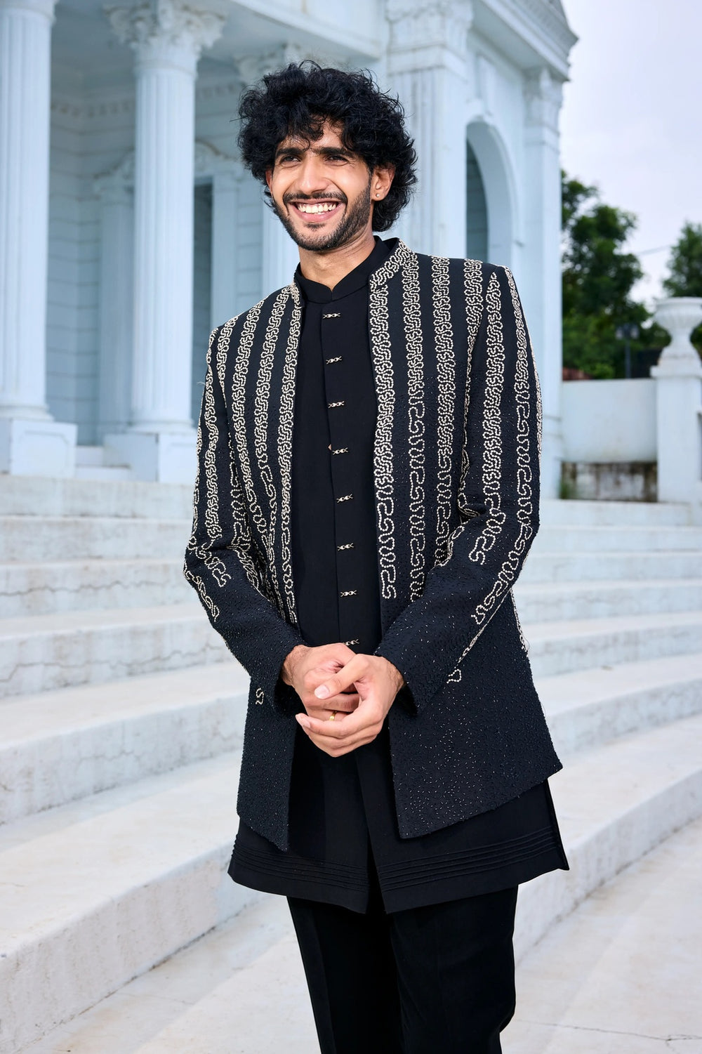 Ethnic indo-western kurta - Midnight Monarch Indo-Western