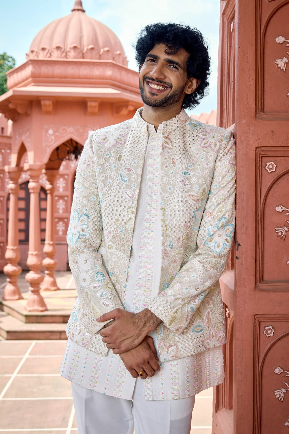 Festive indo-western - Ivory Peach Harmony Indo-Western