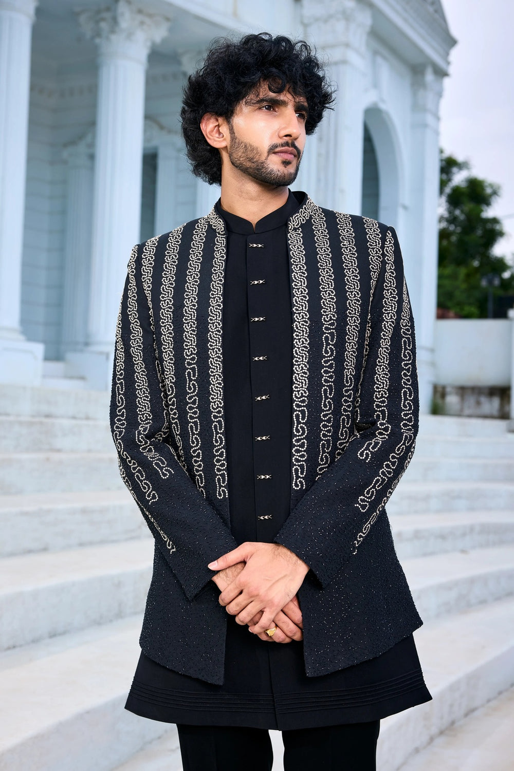 Festive indo-western kurta - Midnight Monarch Indo-Western