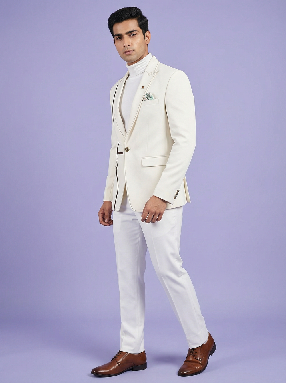 Formal White Blazer - White Designer Blazer for Men