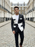 Grey and White Designer Blazer for Men