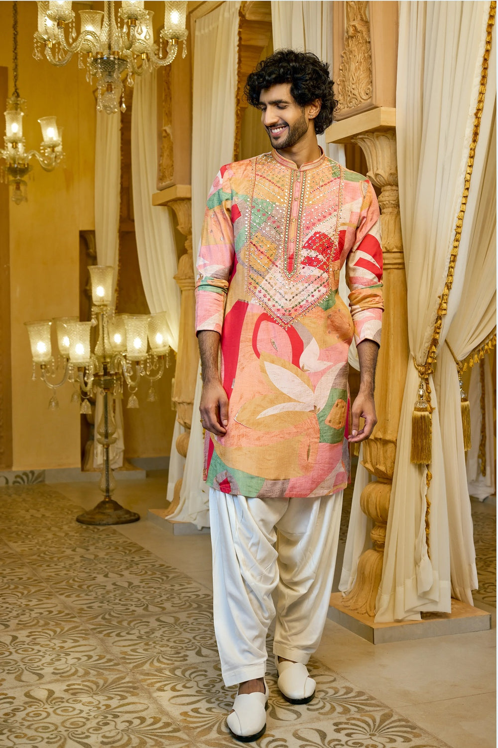 Kurta Collection – Festive Radiance Mirror Work Kurta for Men