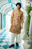 Kurta Collection – Golden Mosaic Yellow Kurta Set