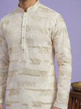 Kurta collection - Men’s Off-White Designer Festive Kurta ideal for weddings and celebrations