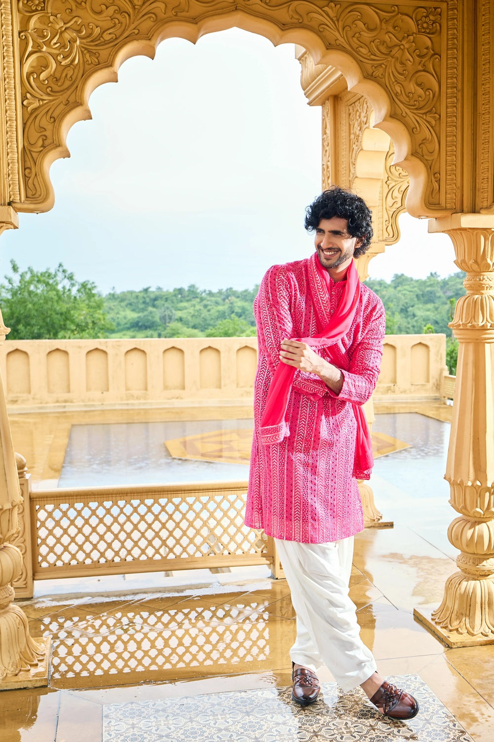 Kurta collection pink radiance men