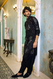 Men’s Kurta Set – Black Mirror Work Kurta Pajama
