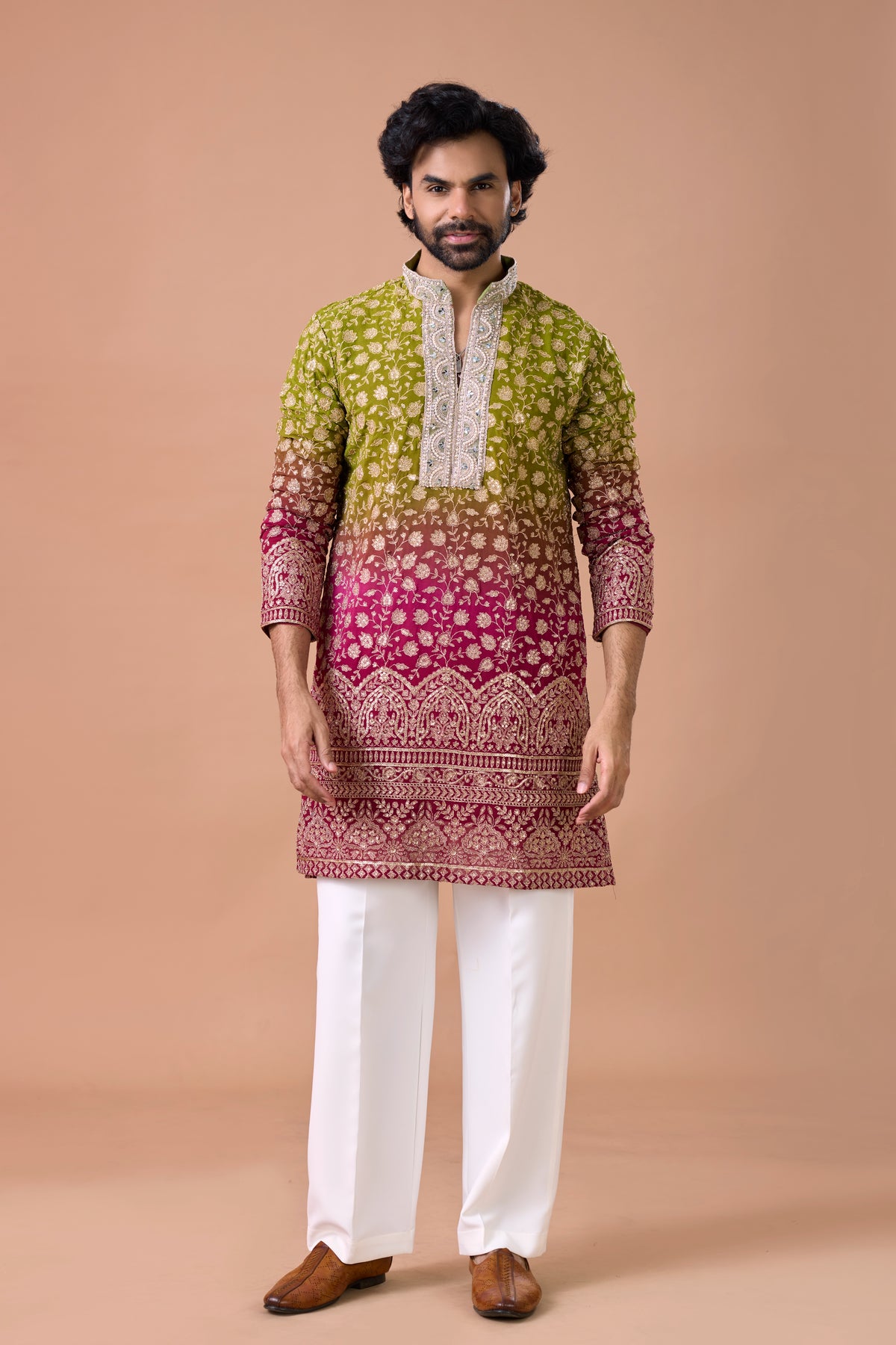 Buy Men Embroidered Kurta Set
