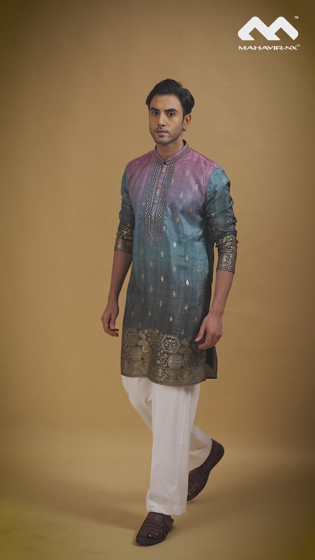 Azure Twilight Ombre Heritage Kurta