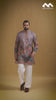 Lavender Grey Regal Heritage Scenic Kurta Set