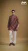 Burgundy Copper Striped Heritage Kurta Set