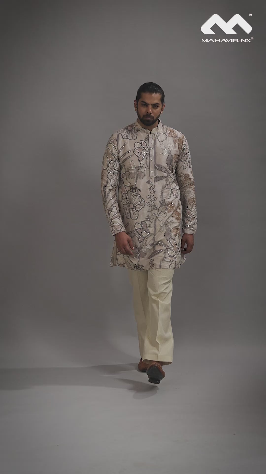 Mustard Gold Heritage Embroidered Kurta with Stole
