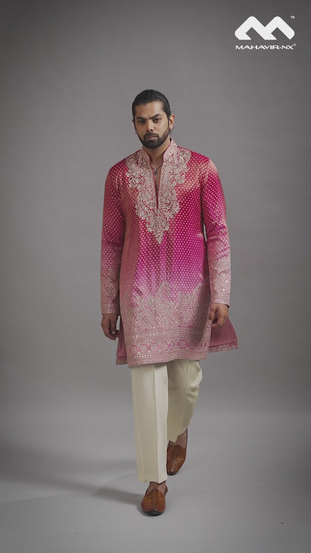 Mustard Gold Heritage Embroidered Kurta with Stole