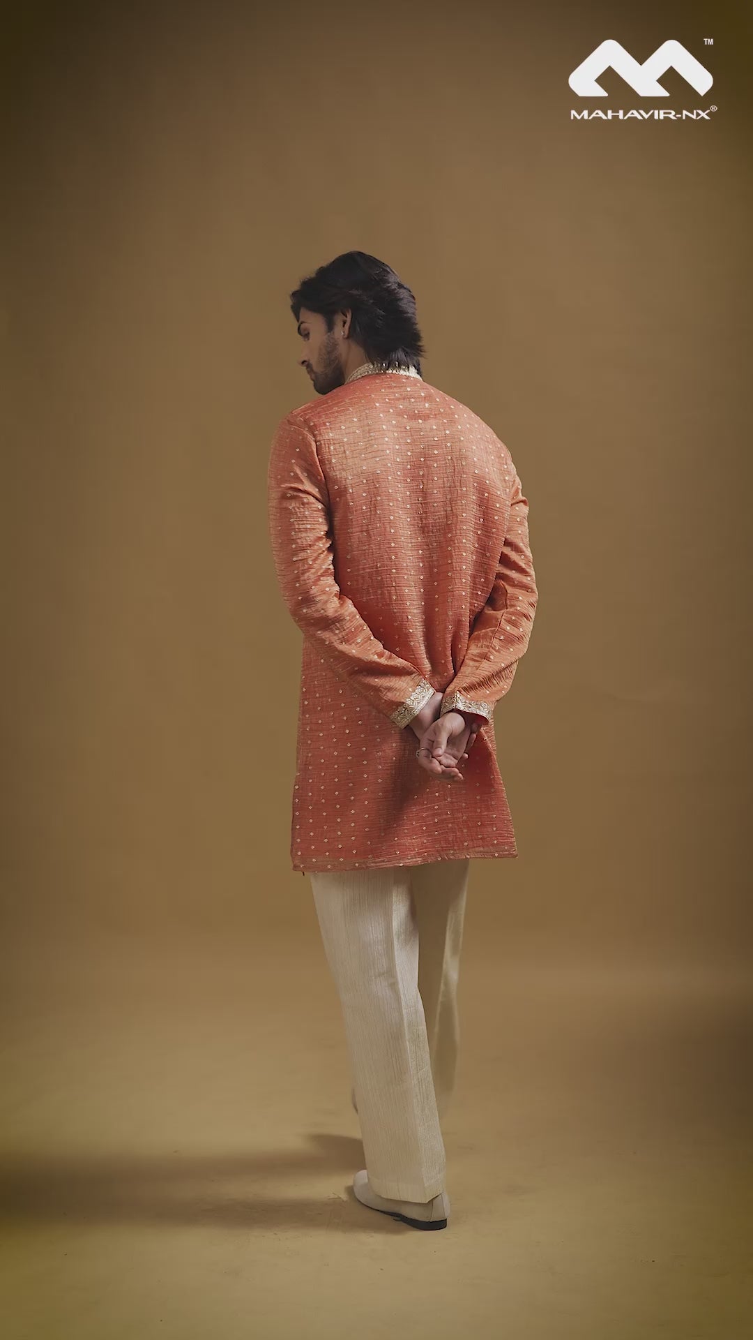 Mustard Gold Heritage Embroidered Kurta with Stole