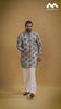 Azure Bloom Printed Jacquard Kurta Set