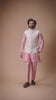 Pastel Pink Kurta Set with Floral Nehru Jacket